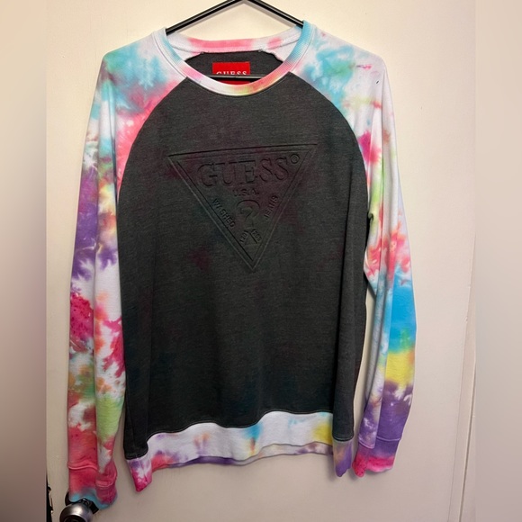 Custom tie-dye Guess crewneck - Picture 1 of 5